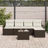 vidaXL Set di divani con cuscino 6 pcs Marrone polyrattan