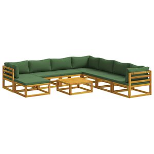 vidaXL Set di divani 9 pz Naturale Legno di Acacia Massello