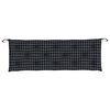 vidaXL Cuscini Panca da Giardino 2pz a Quadri Nero 150x50x7 cm Tessuto