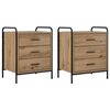 vidaXL Armadio da Notte 2 pz Rovere Artigianale 48 x 36,5 x 60 cm