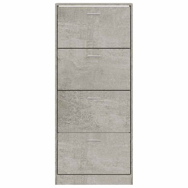 vidaXL Scarpiera Grigio Cemento 63x24x147 cm in Legno Multistrato
