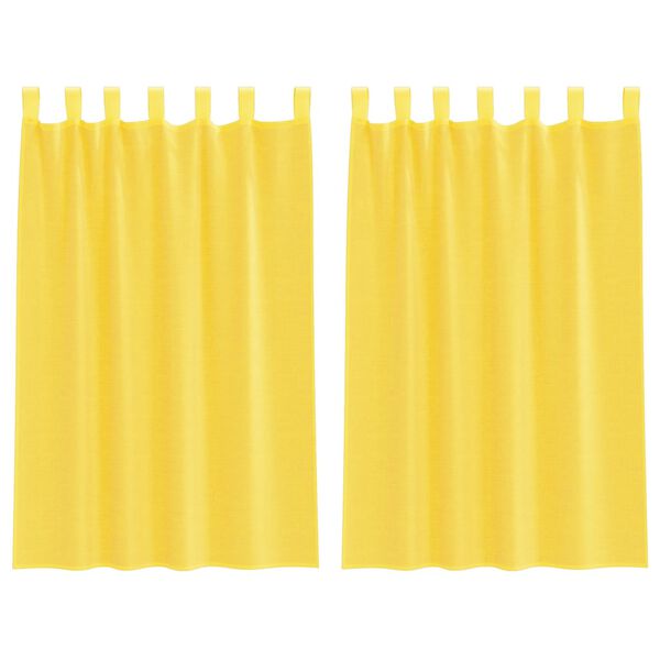 vidaXL Tende in Voile con Passanti 2 pz Giallo 140x175 cm