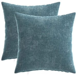 vidaXL Federa 2 pz HEERLEN Blu 40 x 40 cm Tessuto Chenille