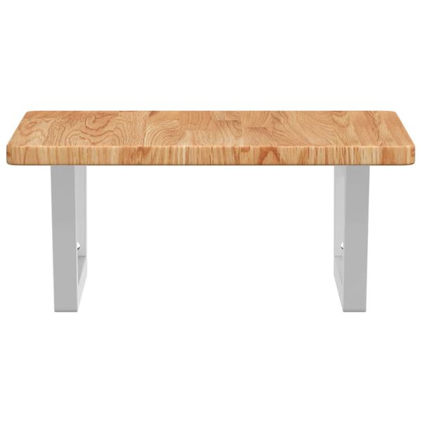 vidaXL Ripiano a Parete per Lavabo in Acciaio e Massello di Rovere