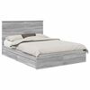vidaXL Letto con Contenitore Grigio Sonoma 140 x 200 cm