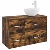 vidaXL Set di mobili per il bagno 2 pz Rovere Fumo