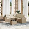 vidaXL Set Divano da Giardino 6 pz con Cuscini Beige in Polyrattan