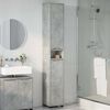 vidaXL Mobile da Bagno con porta Grigio cemento 30,5 x 30 x 195 cm