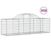 vidaXL Cesti Gabbioni ad Arco 50 pz 200x50x60/80 cm Ferro Zincato