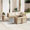 vidaXL Set Divano da Giardino 8 pz con Cuscini Beige in Polyrattan