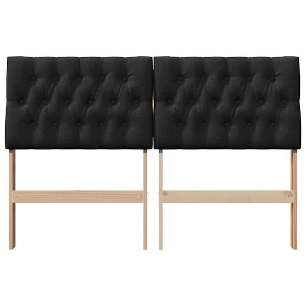 vidaXL Testiera imbottita Nero 135 cm Pino massello