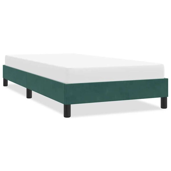 vidaXL Giroletto senza Materasso Verde Scuro 90x220 cm in Velluto