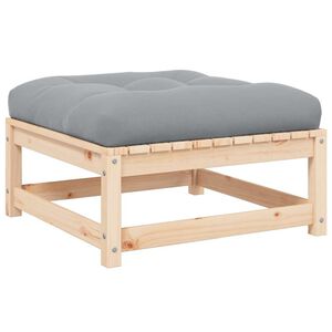 vidaXL Poggiapiedi da Giardino con Cuscino in Legno Massello di Pino