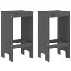 vidaXL Sgabelli da Bar 2pz Grigi 40x36x75 cm in Legno Massello Pino
