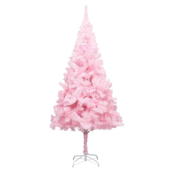 vidaXL Albero di Natale Preilluminato con Palline Rosa 210 cm PVC