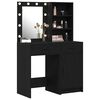 vidaXL Set da tavolo da trucco con LED con cassetto 2 pcs Rovere Nero