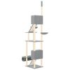 vidaXL Albero per Gatti Pavimento Soffitto Grigio Chiaro 277-303 cm