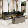 vidaXL Set Divani da Giardino 14pz con Cuscini in Polyrattan Grigio