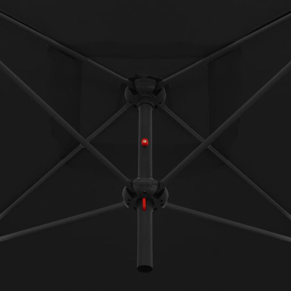 vidaXL Ombrellone Doppio con Palo in Acciaio 250x250 cm Nero