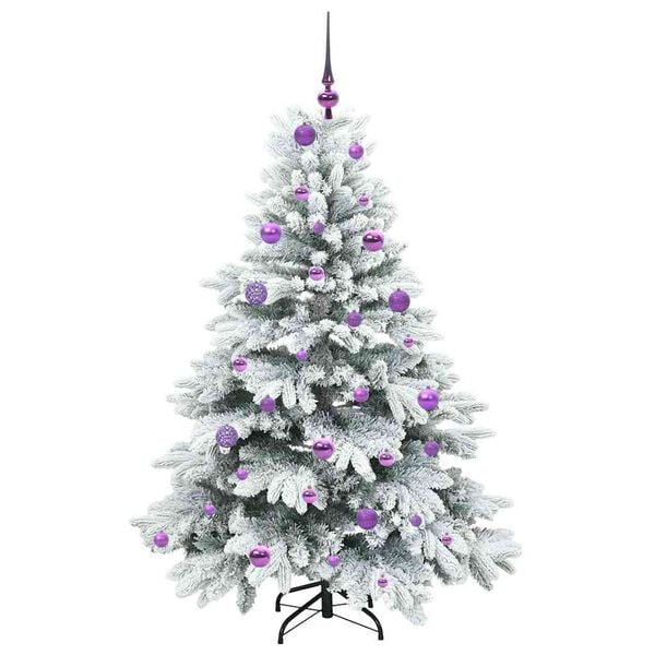 vidaXL Albero di Natale artificiale con 150 LED Bianco 150 cm PE e PVC