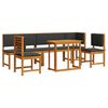 vidaXL Set Bistro da Giardino 6 pcs Marrone Legno di Acacia Massello