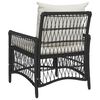 vidaXL Sedia da Giardino con cuscino Nero 73 x 61 x 77 cm polyrattan