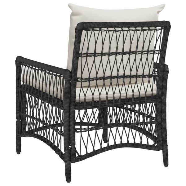 vidaXL Sedia da Giardino con cuscino Nero 73 x 61 x 77 cm polyrattan