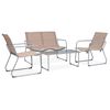 vidaXL Set Divano da Giardino 4 pz in Tessuto e Acciaio Grigio Talpa