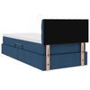 vidaXL Letto con contenitore e materasso con materasso Blu 90 x 190 cm