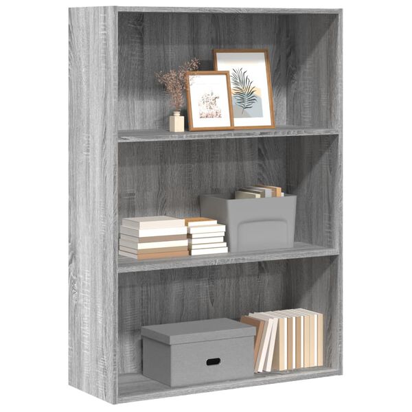 vidaXL Libreria Grigio Sonoma 80x30x114 cm in Legno Multistrato