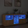 vidaXL Credenza con Luci LED Rovere Sonoma 162x37x67 cm