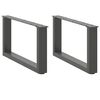 vidaXL Gambe per Tavolino da Caffè a Forma di U 2 pz Antracite 60x(30-31) cm Acciaio