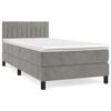 vidaXL Giroletto a Molle con Materasso Grigio Chiaro 90x190 cm Velluto