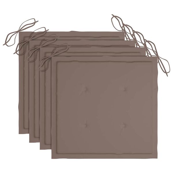 vidaXL Sedie da Pranzo da Esterni con Cuscini 4 pz Massello di Acacia