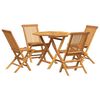 vidaXL Set da Pranzo da Giardino 5 pz in Legno Massello di Teak