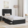 vidaXL Letto con Contenitore Nero 100 x 200 cm Legno multistrato