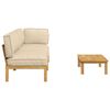 vidaXL Set di divani con cuscino 3 pcs Beige Legno di Acacia Massello