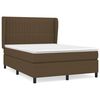 vidaXL Giroletto a Molle con Materasso Marrone Scuro 140x190cm Tessuto