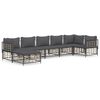 vidaXL Set Divani da Giardino 7 pz con Cuscini Antracite in Polyrattan