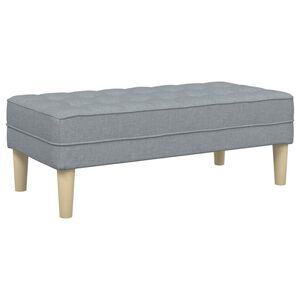 vidaXL panchina con cuscino Grigio chiaro 113 x 57 x 39 cm Tessuto