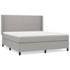 vidaXL Giroletto a Molle con Materasso Grigio Chiaro160x200 cm Tessuto