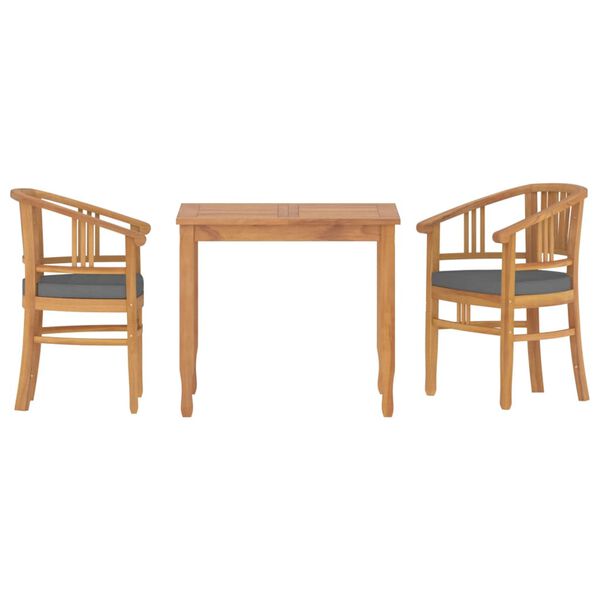 vidaXL Set da Pranzo per Giardino 3 pz in Legno Massello di Teak