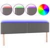 vidaXL Testiera a LED Grigio 180x5x78/88 cm in Similpelle
