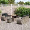 vidaXL Set Divano da Giardino con cuscino 8 pcs Grigio polyrattan