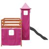 vidaXL Letto a Soppalco con Torre Bambini Rosa 80x200cm Massello Pino