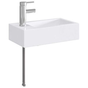 vidaXL Lavabo con rubinetto e scarico Cromato 45,5 x 25,5 x 13 cm