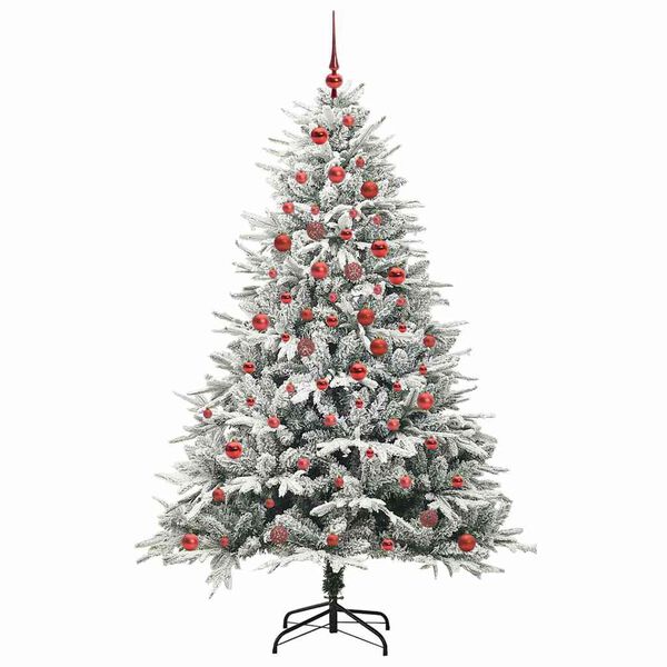 vidaXL Albero di Natale Artificiale Pre-illuminato con Set di Palline