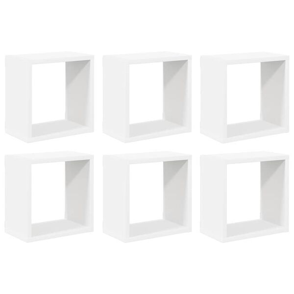 vidaXL Mensole Parete a Cubo 6 pz Bianche 26x15x26 cm