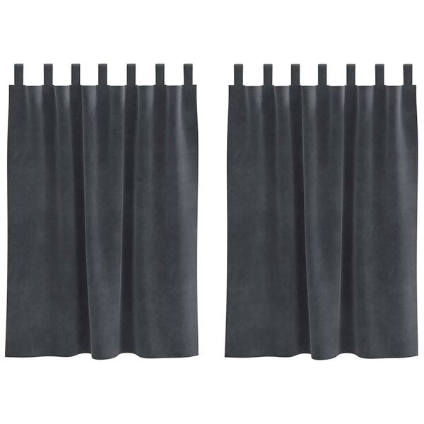 vidaXL Tende oscuranti 2 pcs Grigio chiaro 140 x 140 cm Velluto