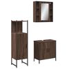 vidaXL Set Mobili da Bagno 3 pz Rovere Marrone in Legno Multistrato